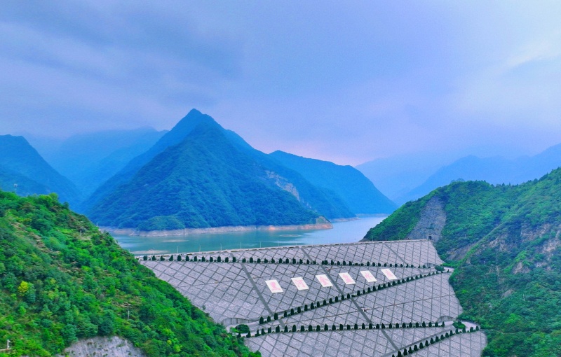 9月9日，采風(fēng)團(tuán)來(lái)到位于周至縣的黑河金盆水庫(kù)（航拍圖）。劉正良攝